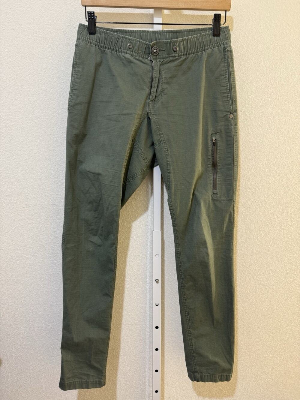 Vuori Ripstop Pants Women VW401- Organic Cotton Stretch Sz M Army